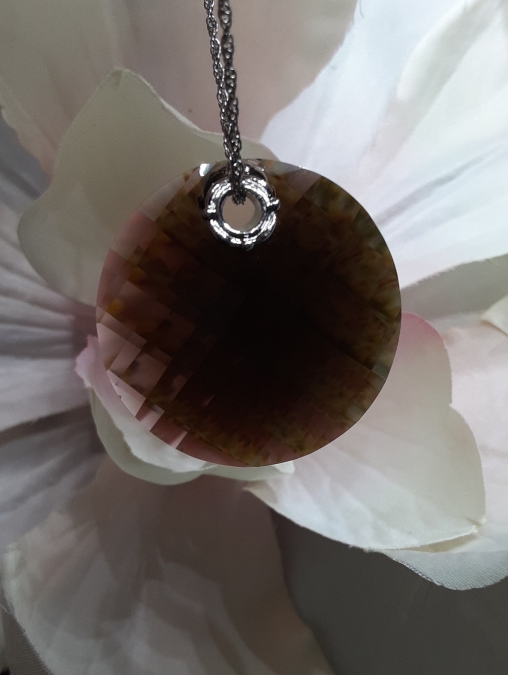 925 Genuine Smoky Quartz Pendant With Chain. - Picture 4 of 4